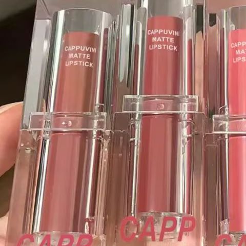 Matte Velvet Lip Tint Long Lasting - Transparent Acrylic Lipstick 6Colors Lip Stick