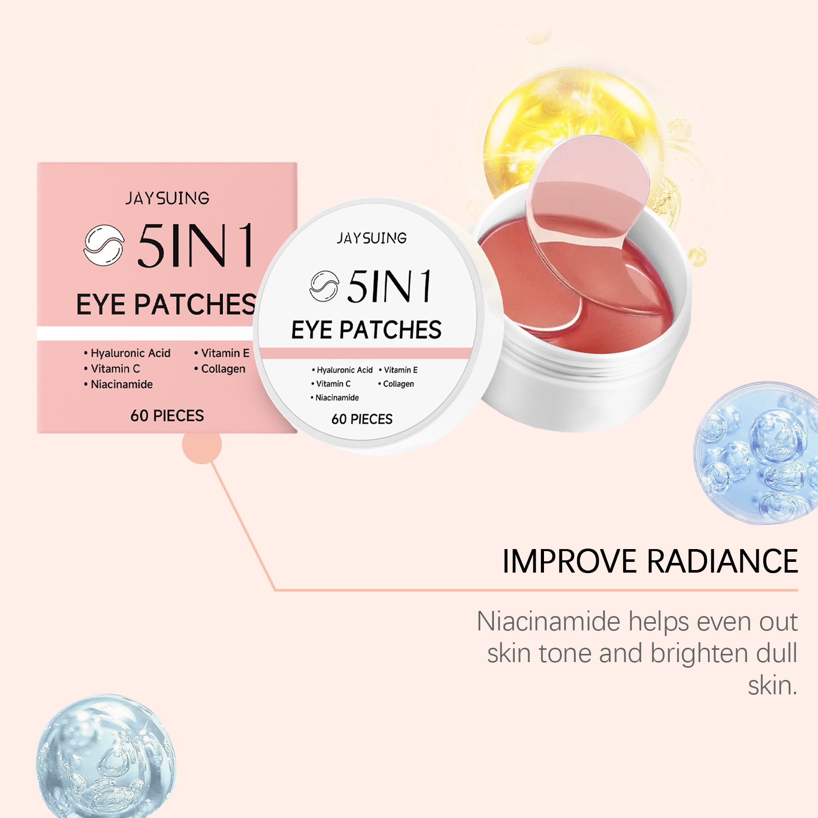 JAYSUING 5-in-1 Under Eye Patc - Hyaluronic Acid Facial Serum review and price
